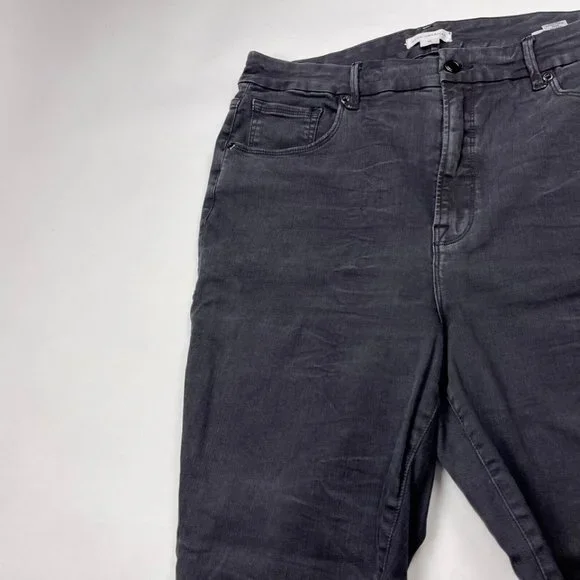 Good American Good Waist Crop Raw Edge Jeans Women 18 Stretch Cotton‎ High Rise